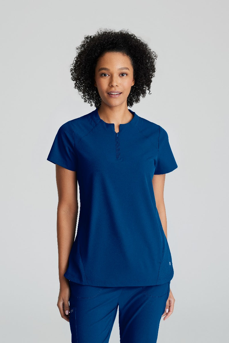 BARCO ONE FLUX FEMALE SCRUB TOP  | NAVY