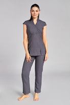 NICOLE WRAP EFFECT BEAUTY TUNIC | GREY LINEN LOOK