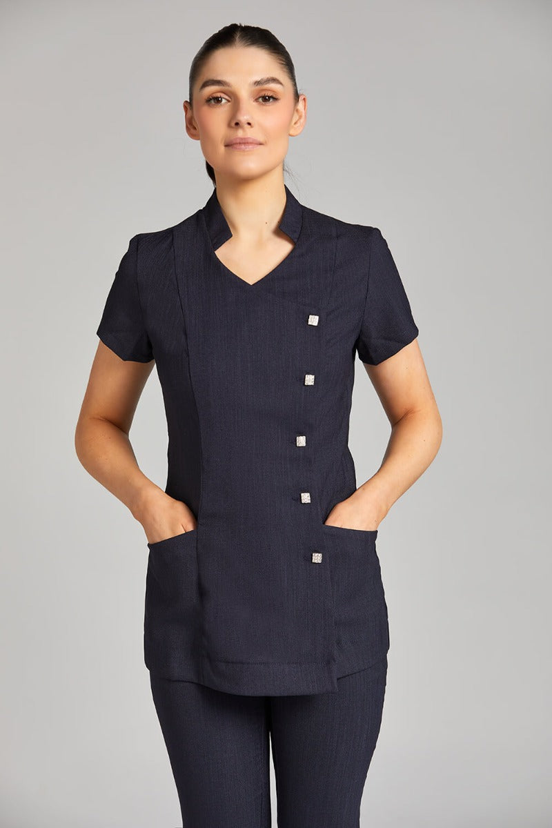 LILI SALON TUNIC | NAVY LINEN LOOK