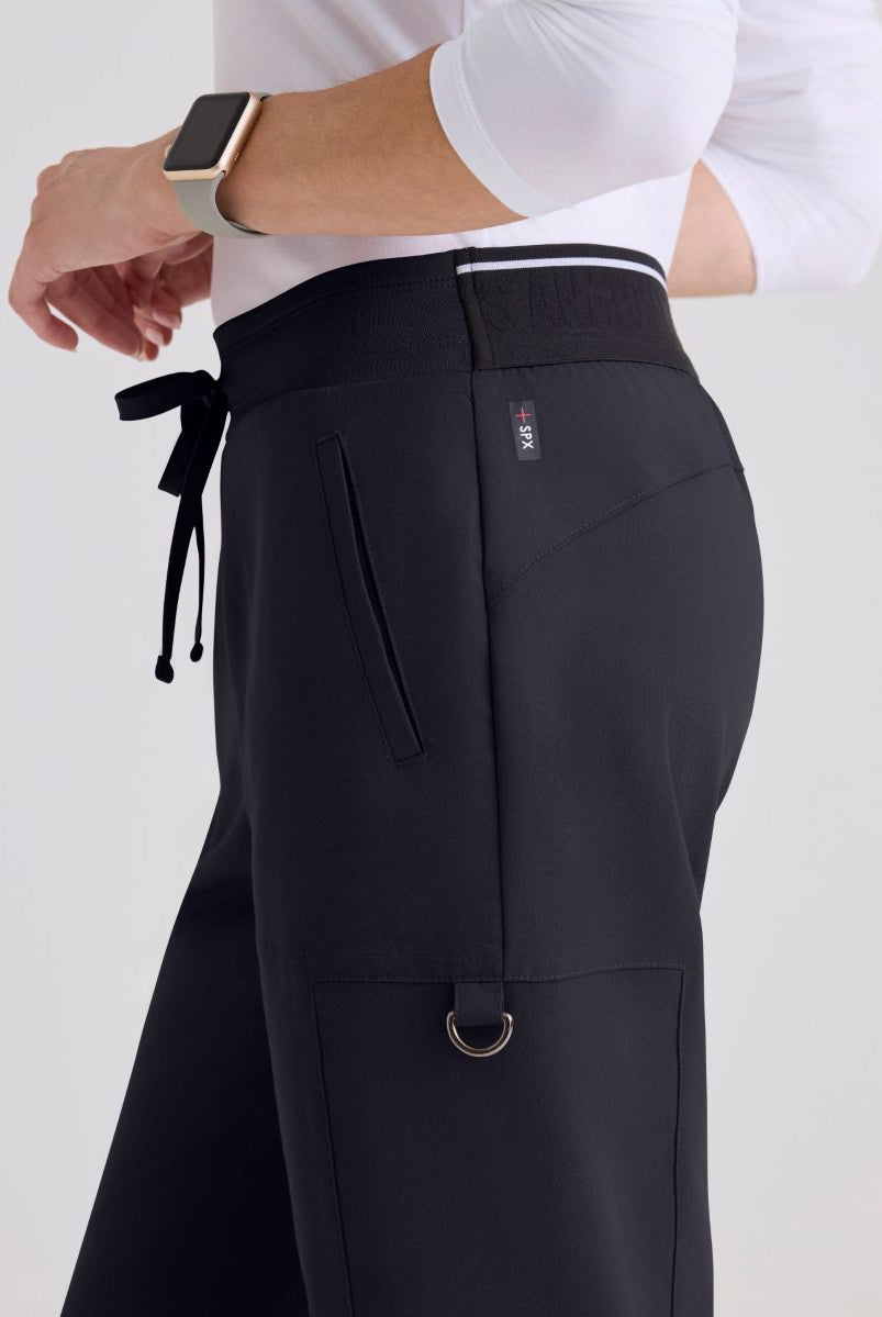 Greys Anatomy Kim 3 Pocket Elastic Back Waistband Zip-Pocket Pants | Steel