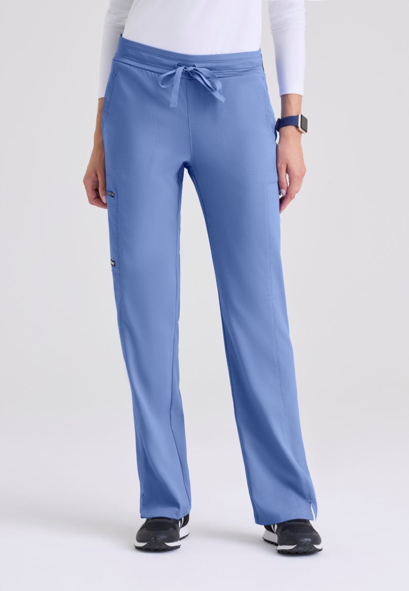 Greys Anatomy Kim 3 Pocket Elastic Back Waistband Zip-Pocket Pants | TRUE CEIL