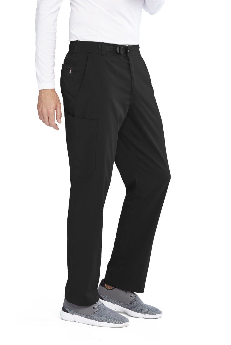Grey's Anatomy Spandex Stretch Male 4 Pocket Cargo Scrub Pants | BLACK