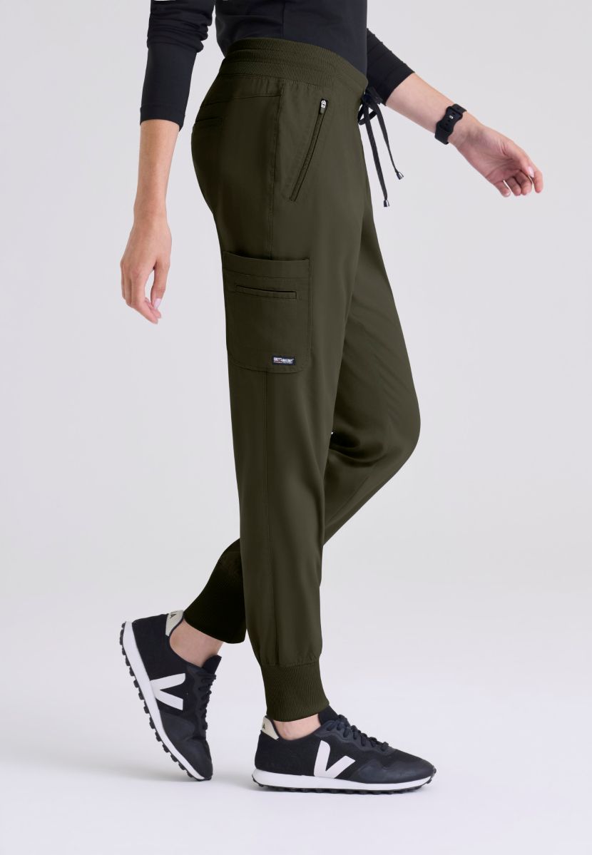 Grey's Anatomy Eden Women's 5-Pocket Cargo Jogger Scrub Pant | OLIVE