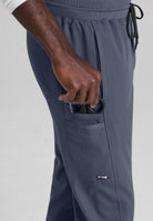 Greys Anatomy Men's 6 Pocket Straight Pant Shorter Leg Length 30" | Steel