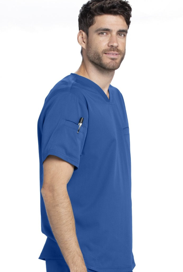 Grey's Anatomy Active Spandex Stretch Men's 3-Pocket V-Neck Scrub Tops | New Royal
