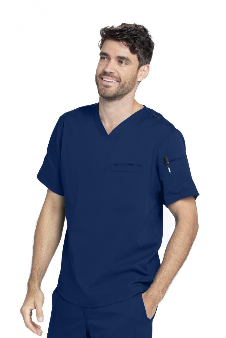 Grey's Anatomy Active Spandex Stretch Men's 3-Pocket V-Neck Scrub Tops | NAVY