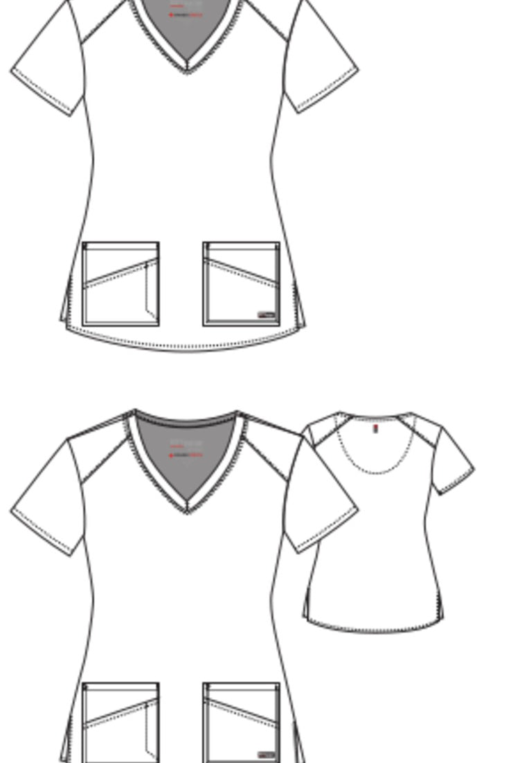 Greys Anatomy Emma 4 pocket, V-neck scrub top with angled seams | MAIN-IMAGE