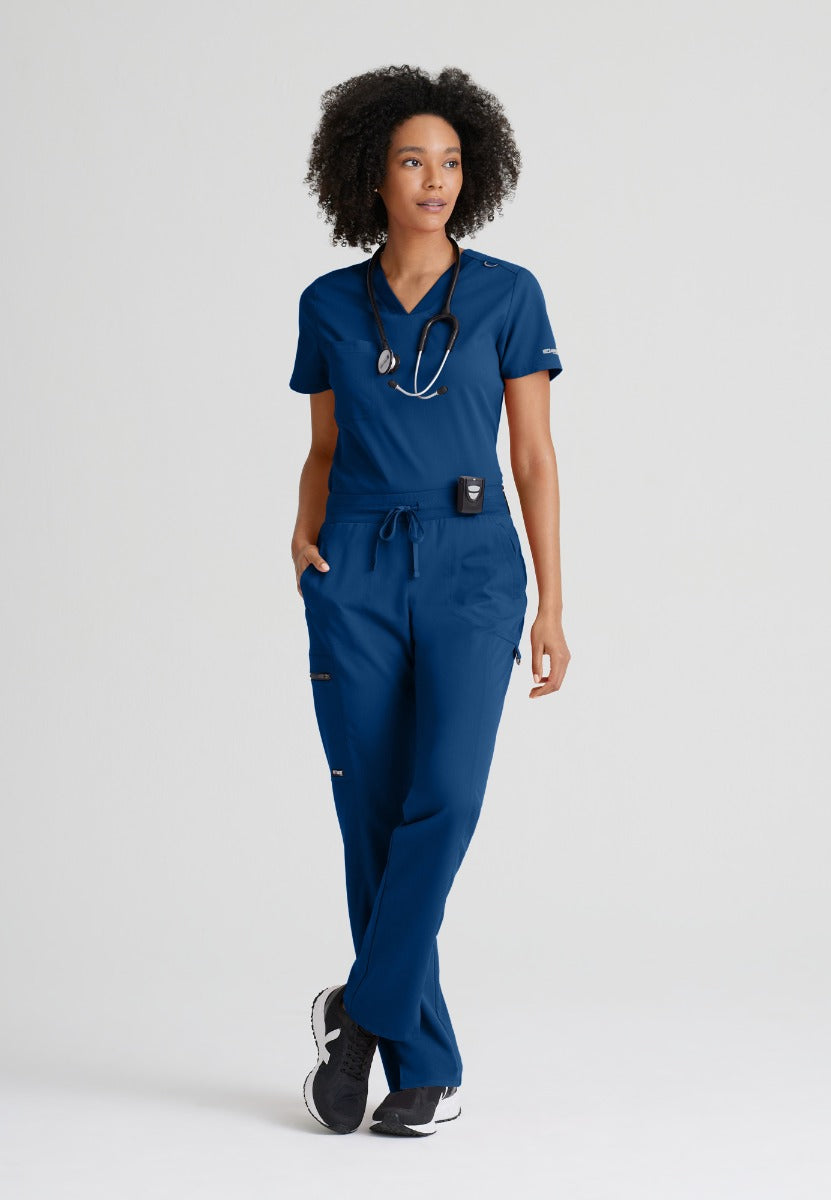 Grey's Anatomy Bree Tuck-in Scrub Top | NAVY