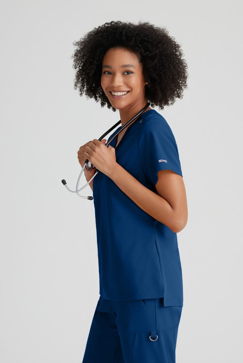 Grey's Anatomy Bree Tuck-in Scrub Top | NAVY
