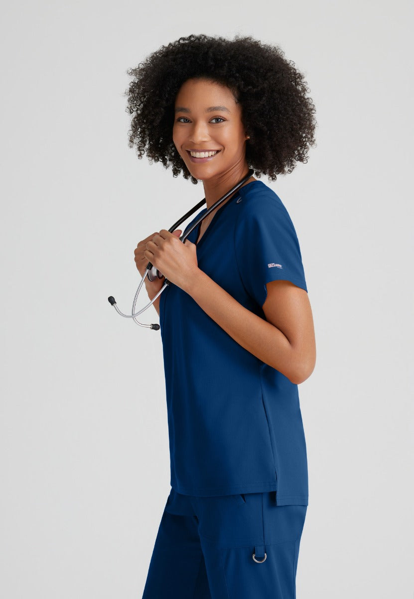 Grey's Anatomy Bree Tuck-in Scrub Top | NAVY