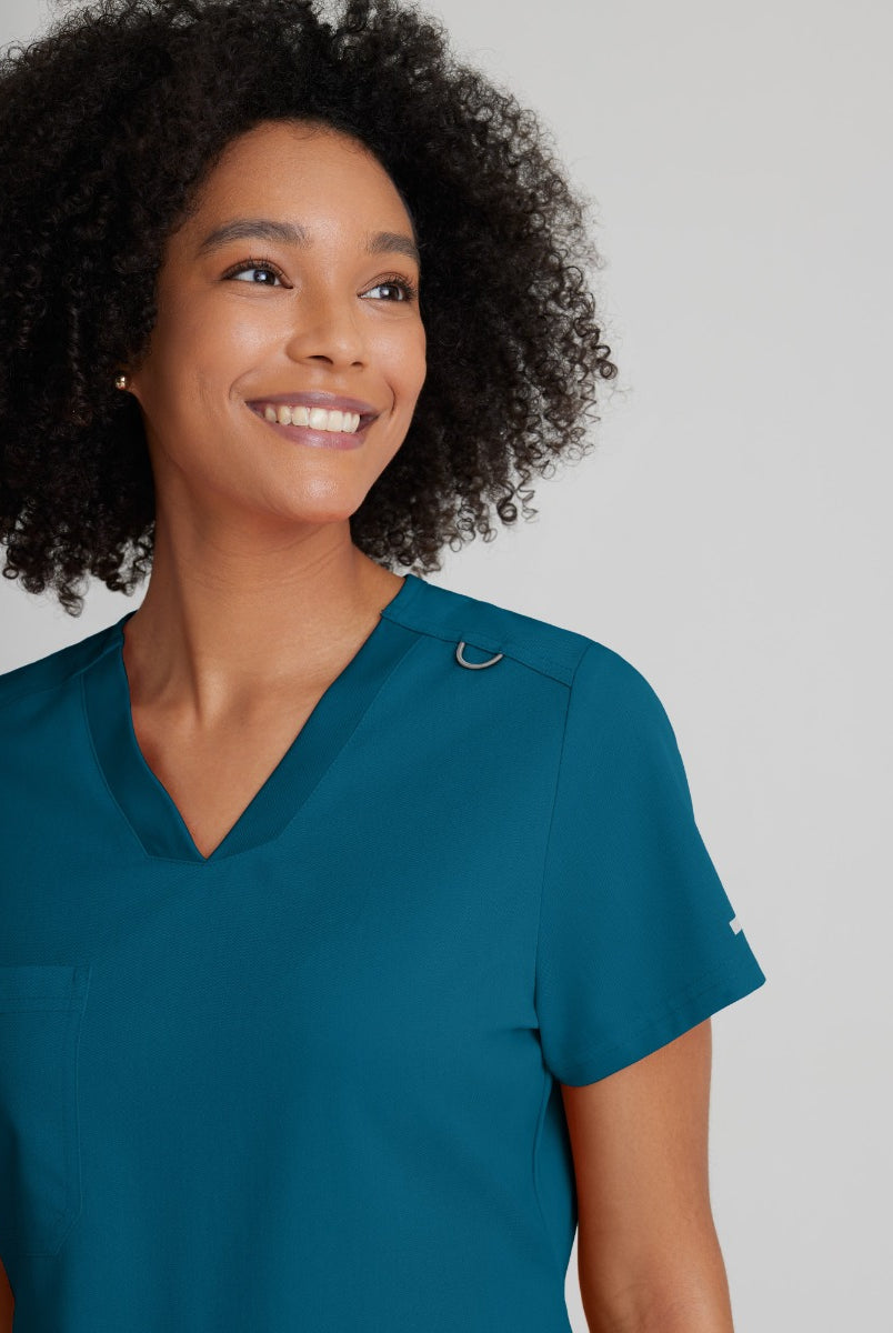 Grey's Anatomy Bree Tuck-in Scrub Top | Bahama / Caribbean