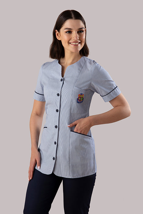 Mater Hospital Staff Nurse PH1A - Sweetheart Neckline + Button Front | SKY/NAVY