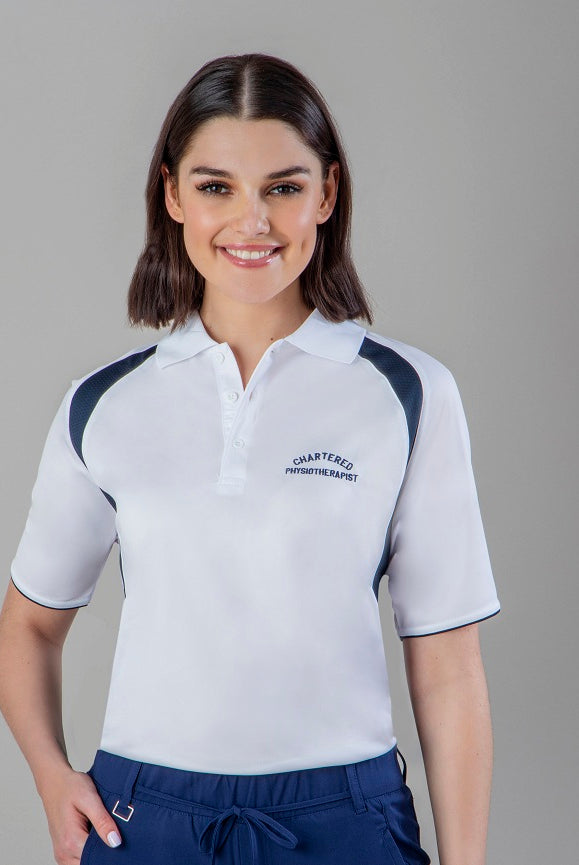 PHYSIOTHERAPY POLO SHIRT UNISEX WITH LOGO | WHITE/NAVY