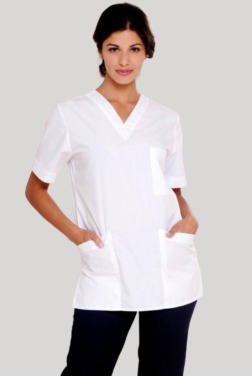 Diamond Designs Medical Unisex Scrub Top | WHITE