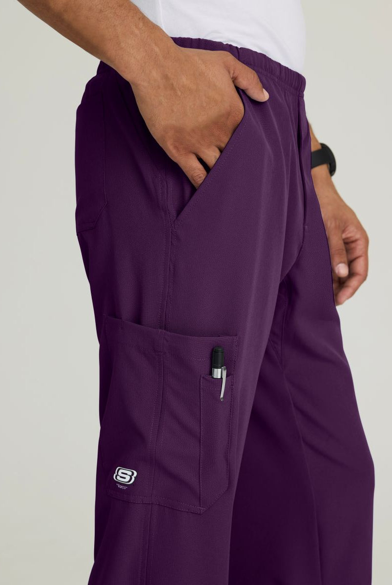 SKECHERS MALE STRUCTURE 4 POCKET ELASTIC WAISTBAND PANT | Eggplant