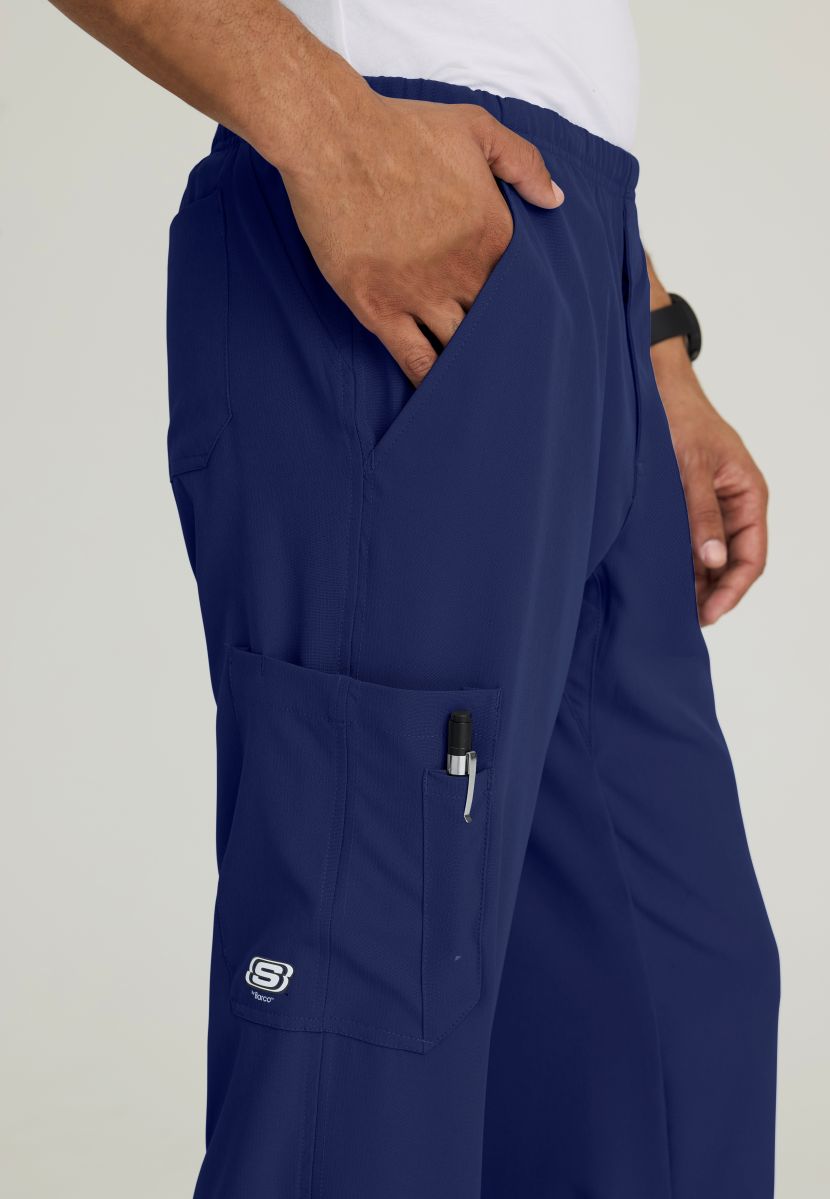 SKECHERS MALE STRUCTURE 4 POCKET ELASTIC WAISTBAND PANT | NAVY