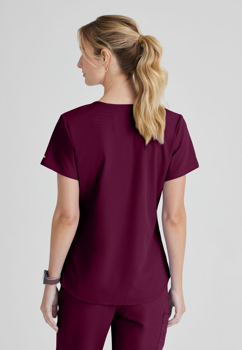 SKECHERS BREEZE 3-POCKET SHAPED HEM TOP | Wine