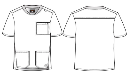 SKECHERS MALE THESIS THREE POCKET, ROUNDED NECKLINE SCRUB TOP | MAIN-IMAGE