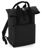 BG118 BagBase Recycled Twin Handle Roll-Top Backpack | BLACK