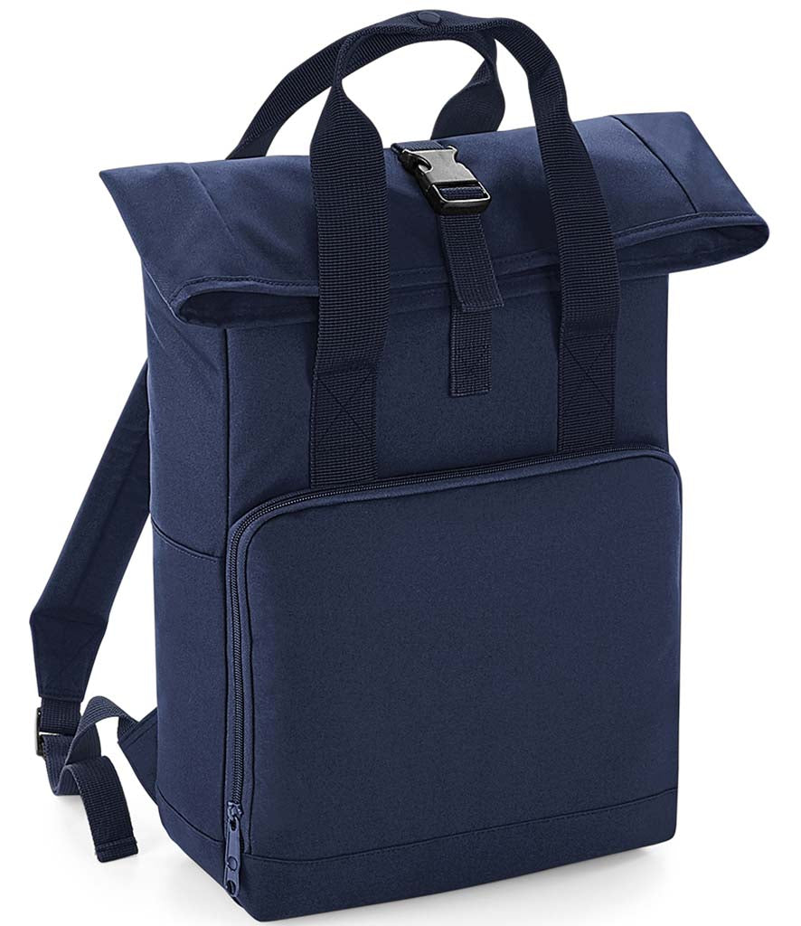 BG118 BagBase Recycled Twin Handle Roll-Top Backpack | NAVY