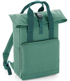 BG118 BagBase Recycled Twin Handle Roll-Top Backpack | Field Green
