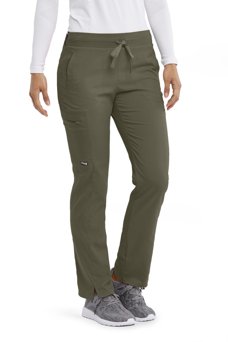 Greys Anatomy Kim 3 Pocket Elastic Back Waistband Zip-Pocket Pants | OLIVE