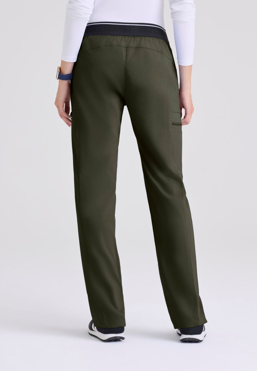 Greys Anatomy Kim 3 Pocket Elastic Back Waistband Zip-Pocket Pants | OLIVE