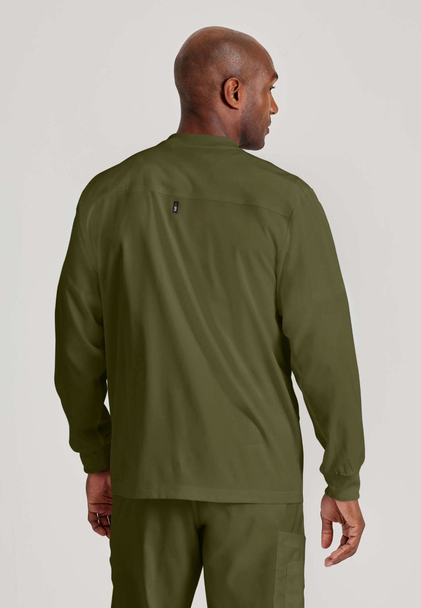 Grey's Anatomy by Barco Spandex Stretch Men's Antimicrobial Warm-Up Scrub Jacket | OLIVE