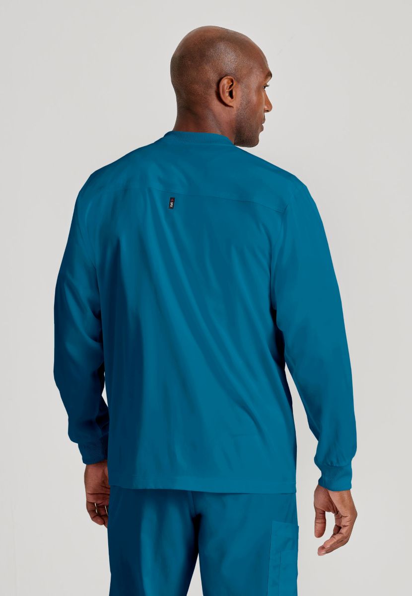 Grey's Anatomy by Barco Spandex Stretch Men's Antimicrobial Warm-Up Scrub Jacket | Bahama / Caribbean