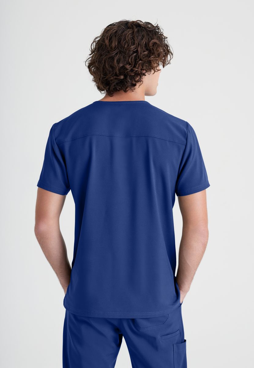 Grey's Anatomy Evolve Piped V-Neck Male Top | NAVY