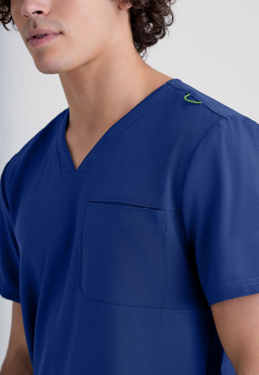 Grey's Anatomy Evolve Piped V-Neck Male Top | NAVY