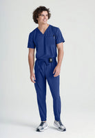 Grey's Anatomy Evolve Piped V-Neck Male Top | NAVY