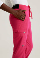 Greys Anatomy Kim 3 Pocket Elastic Back Waistband Zip-Pocket Pants | VIBRANCE PINK
