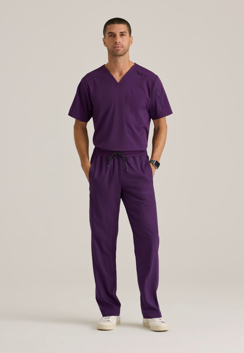 Grey's Anatomy Men's 6 Pocket Straight Pant | Eggplant