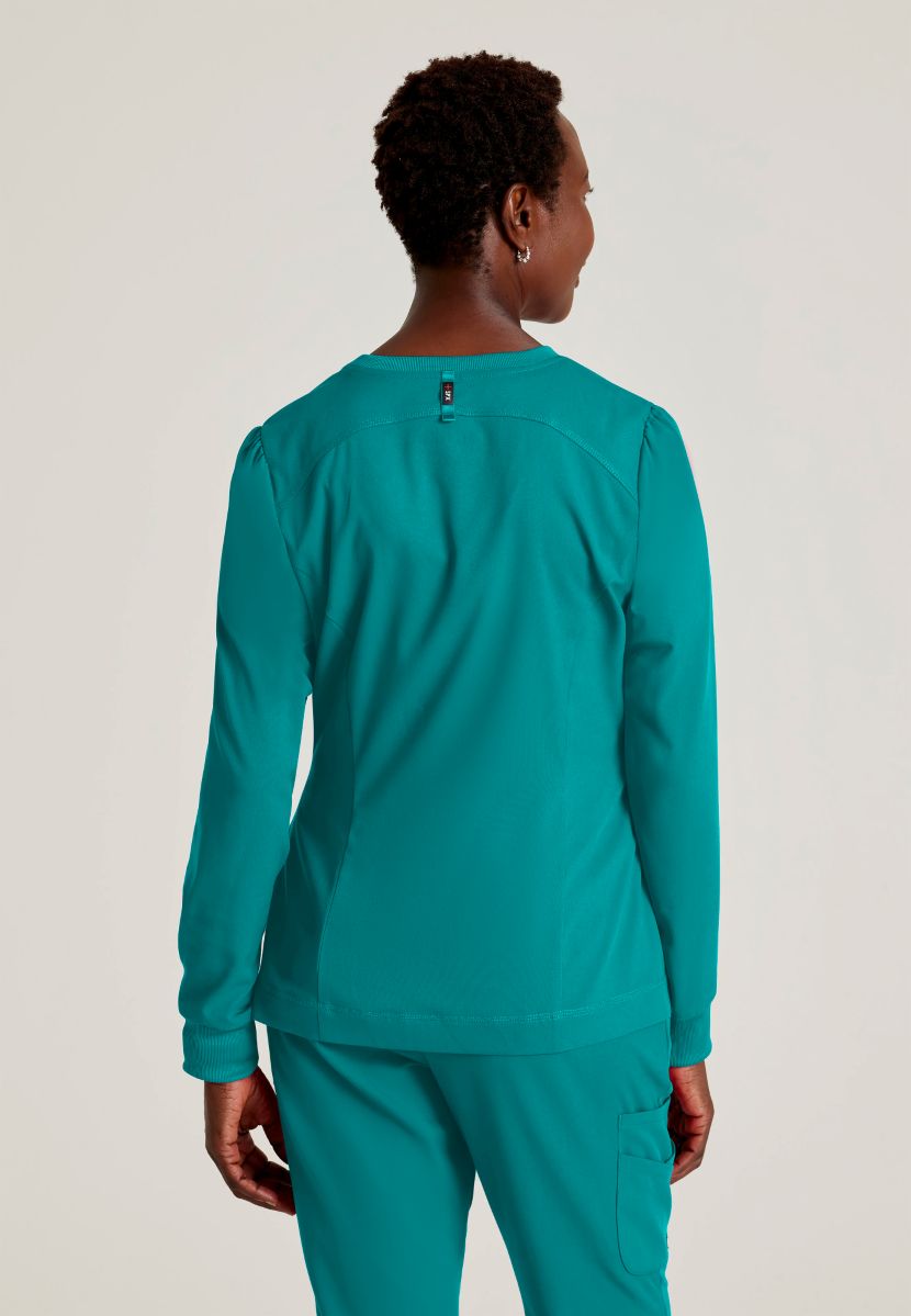 Grey's Anatomy Spandex Stretch Millie Jacket-3 Pocket Zip Jacket | Teal