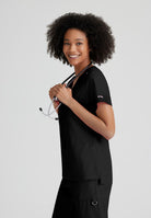 Grey's Anatomy Bree Tuck-in Scrub Top | BLACK