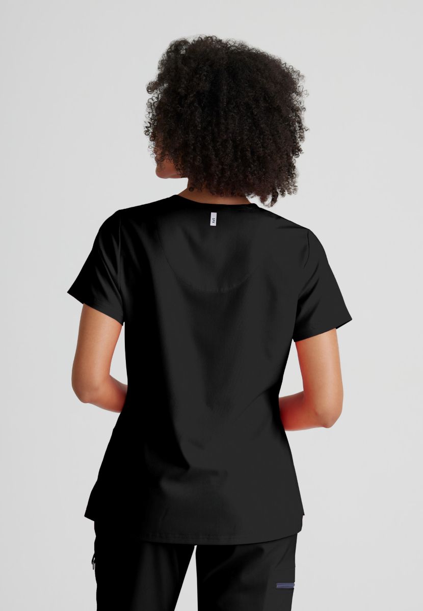 Grey's Anatomy Bree Tuck-in Scrub Top | BLACK