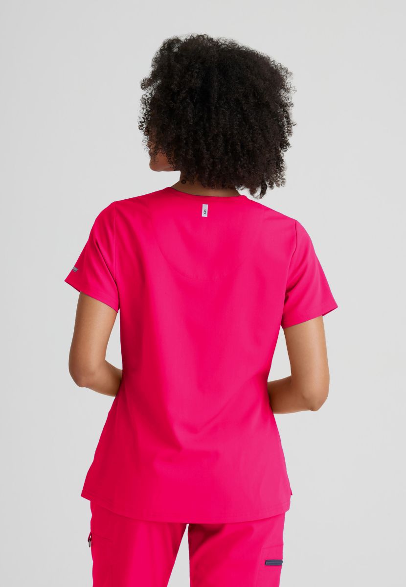 Grey's Anatomy Bree Tuck-in Scrub Top | VIBRANCE PINK