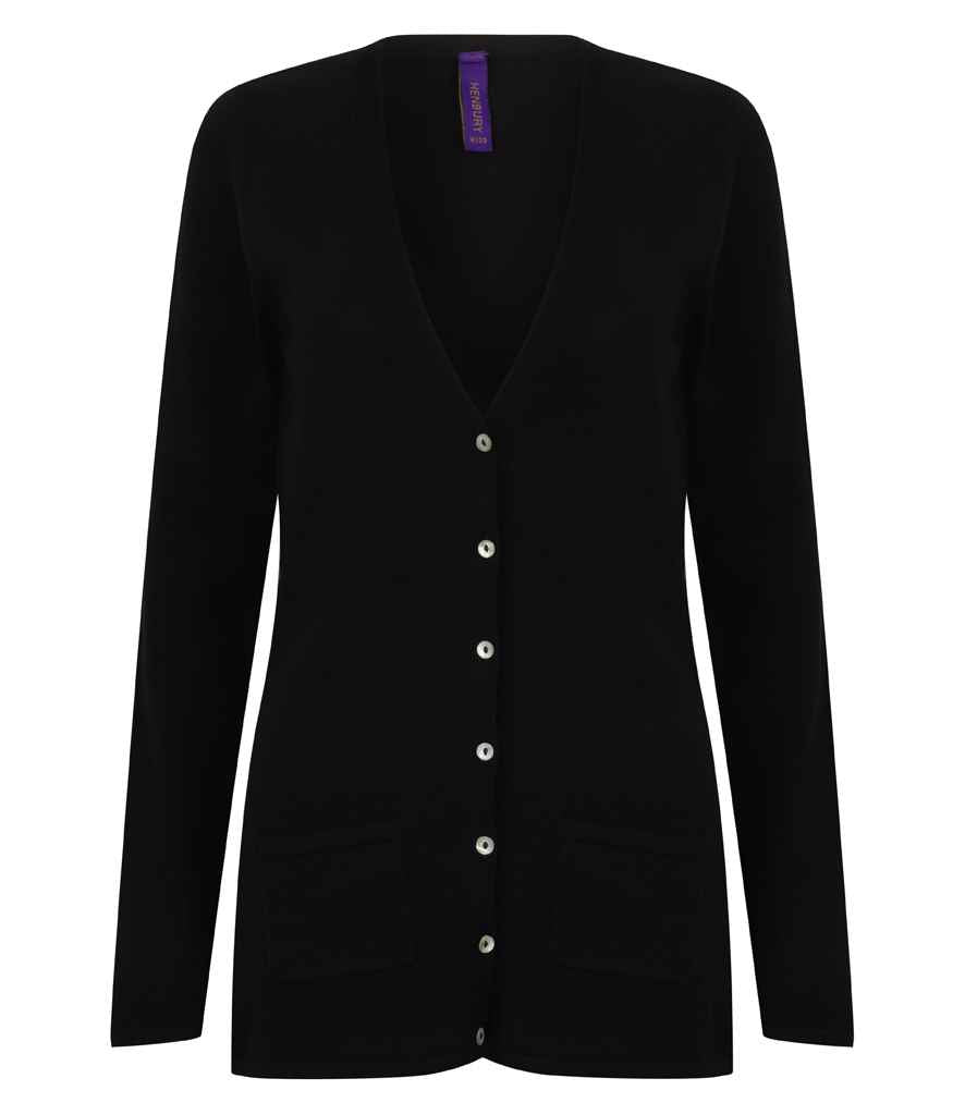 Ladies Cotton Acrylic V Neck Cardigan | BLACK