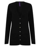 Ladies Cotton Acrylic V Neck Cardigan | BLACK