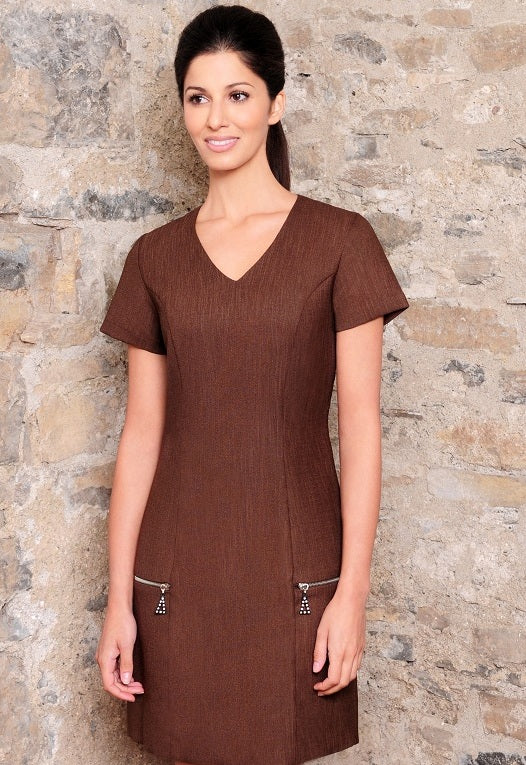 HAZEL  DRESS⚡⚡⚡-70% OFF ✨ | BROWN LINEN LOOK