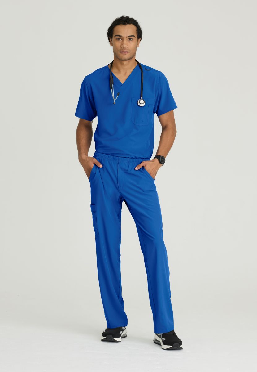 SKECHERS MALE STRUCTURE V-NECK TOP | New Royal
