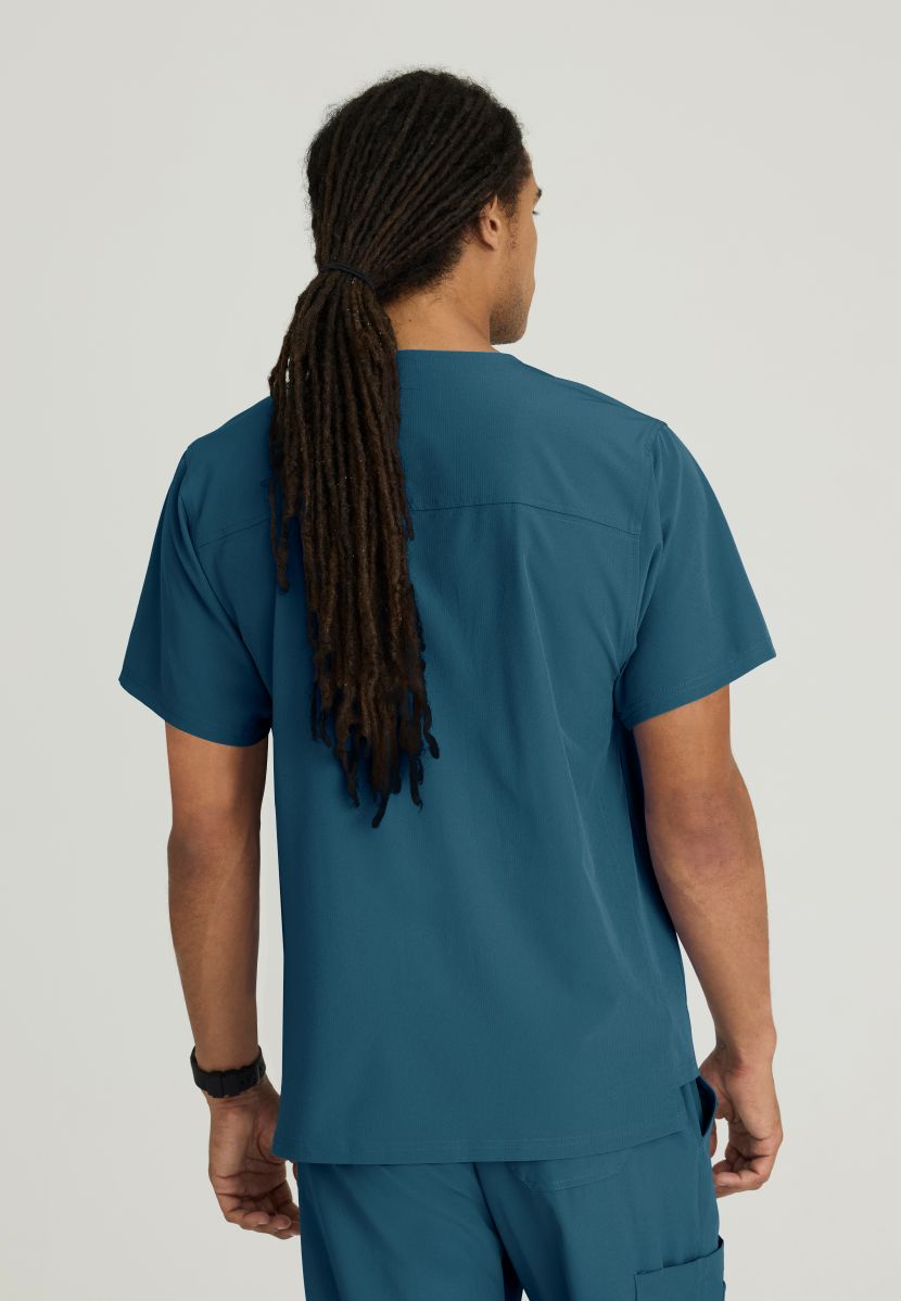 SKECHERS MALE STRUCTURE V-NECK TOP | Caribbean