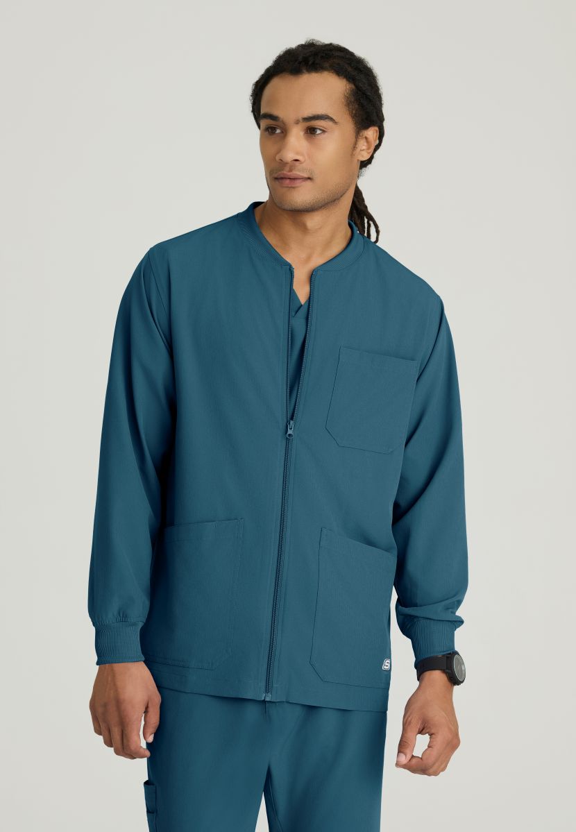 Skechers Men's 3 Pocket Warm-Up Zip Jacket | Bahama / Caribbean