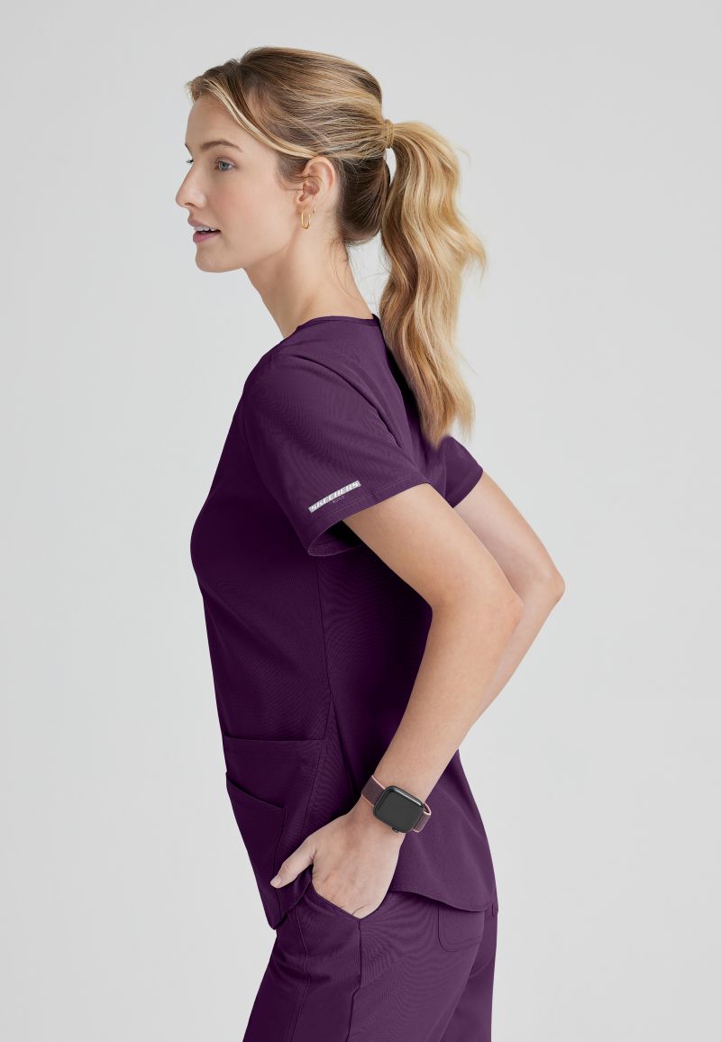 SKECHERS BREEZE 3-POCKET SHAPED HEM TOP | Eggplant