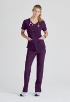 SKECHERS BREEZE 3-POCKET SHAPED HEM TOP | Eggplant