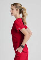 SKECHERS BREEZE 3-POCKET SHAPED HEM TOP | RED