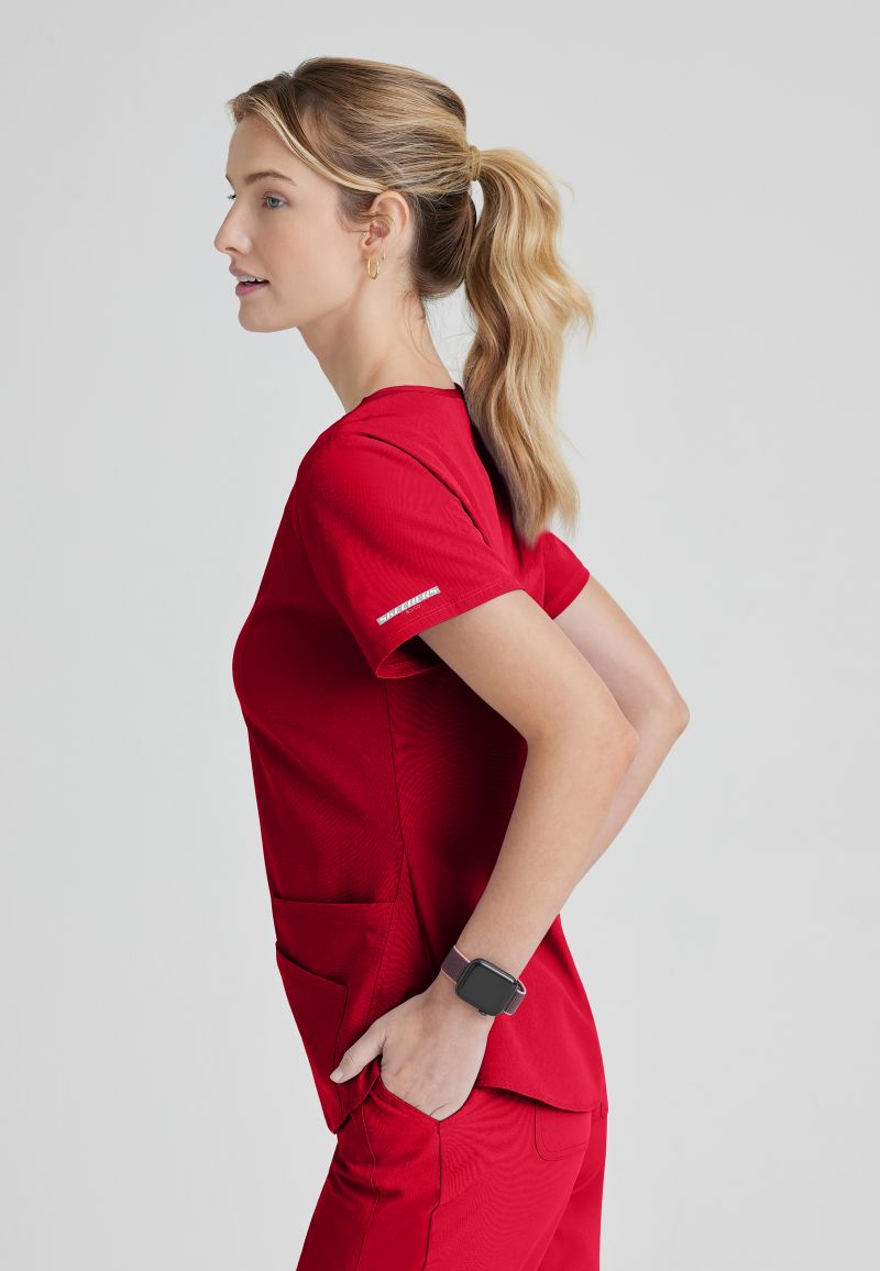 SKECHERS BREEZE 3-POCKET SHAPED HEM TOP | RED
