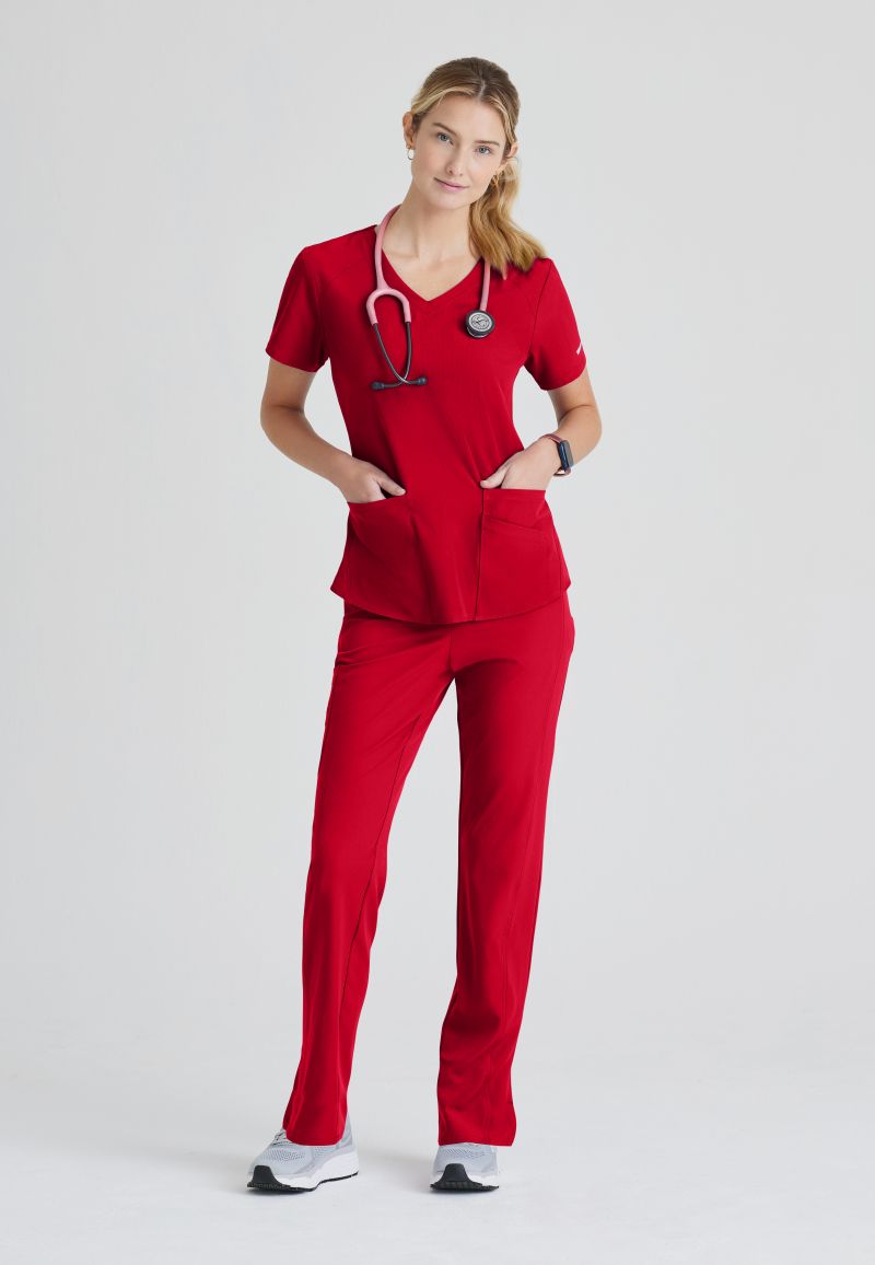 SKECHERS BREEZE 3-POCKET SHAPED HEM TOP | RED