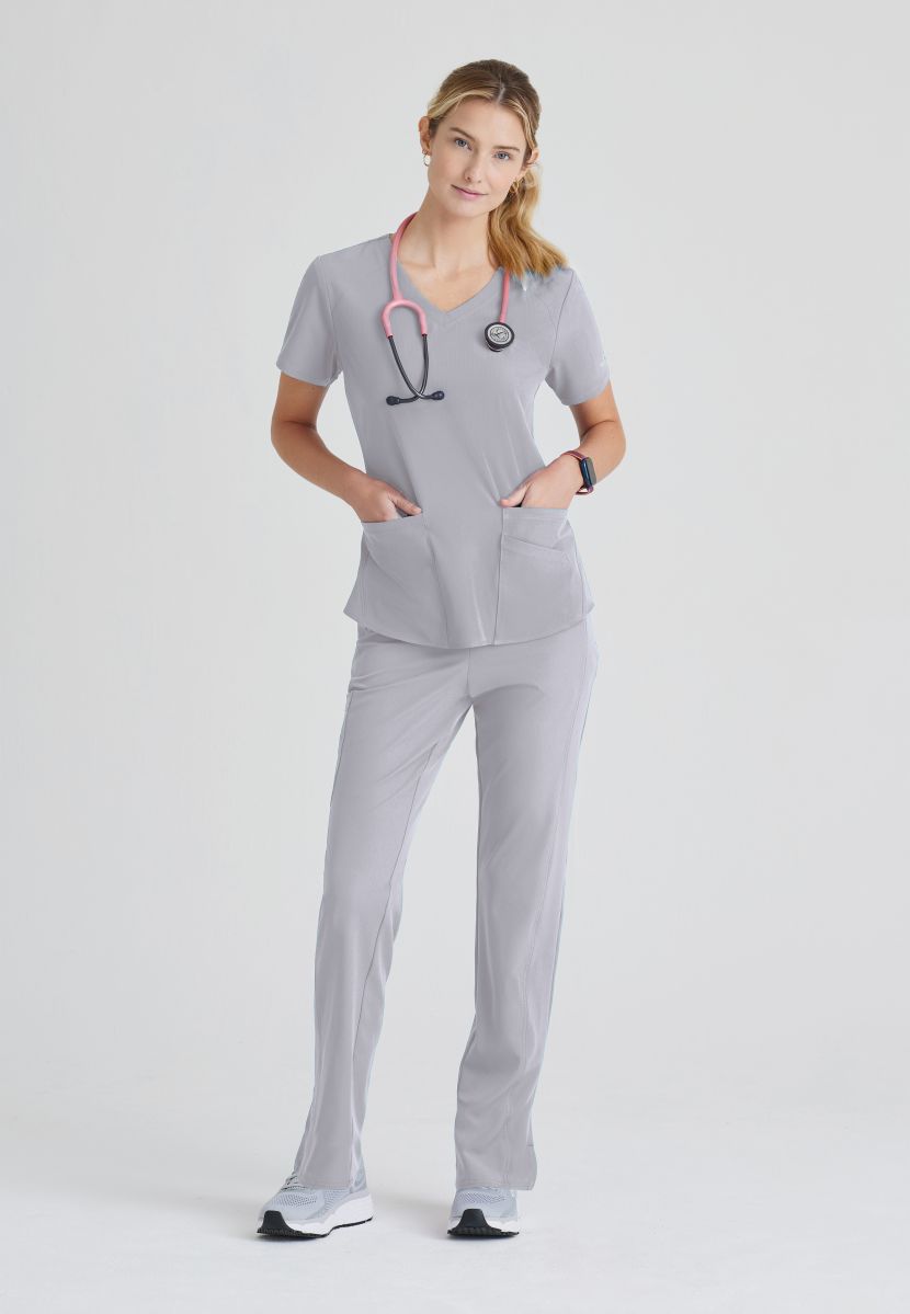 Skechers Breeze 3 Pocket Shaped Hem Scrub Top | Moonstruck